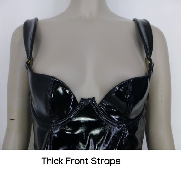 NWT Hustler Black Maxine Faux Leather Wired Dress (Size 4) - Picture 11 of 15